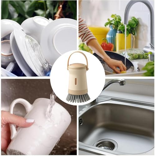 Soap Dispenser Dish Brush - Multifunctional Liquid Pot Brush for Stoves and Sinks