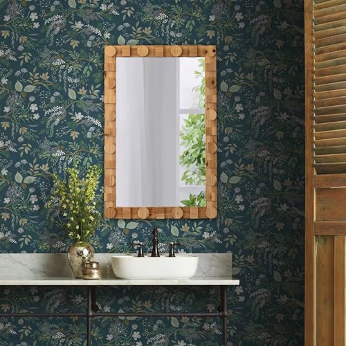 Rustic Wood Frame Mirror 24x36 Inch Wall Decor