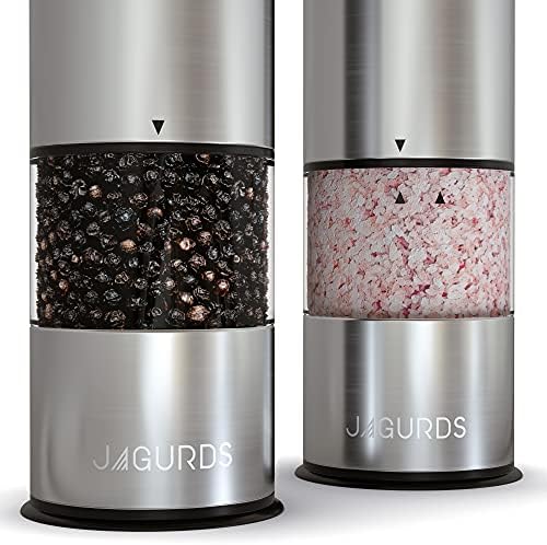 JAGURDS Electric Salt Pepper Grinder Set - Automatic Battery Operated One Hand