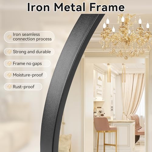 Heymirro 24 Inch Black Metal Framed Wall Mirror