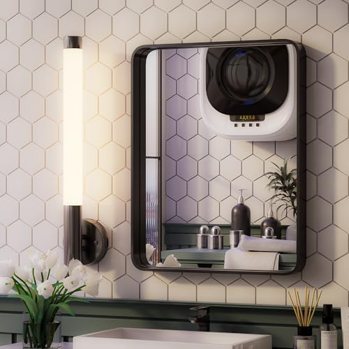 Yamazakura Black Matte Bathroom Mirror 20x16 Inch