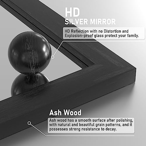 PAIHOME Black Farmhouse Mirror Wall Mount