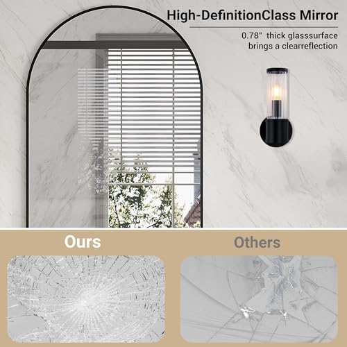 GAOMON Modern Black Arched Wall Mirror