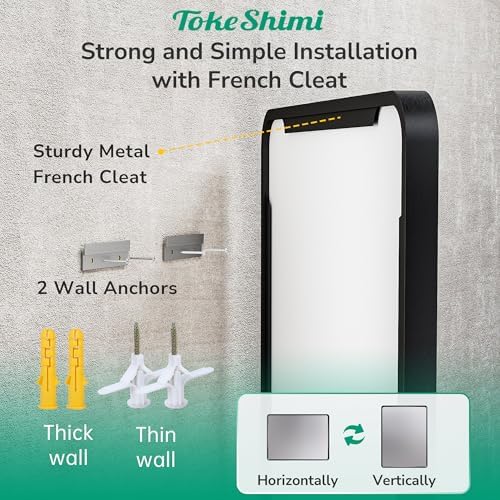 Tokeshimi 16x20 Matte Black Bathroom Mirror with Tempered Glass
