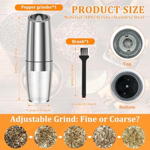 Electric Salt Pepper Grinder Set with LED Light