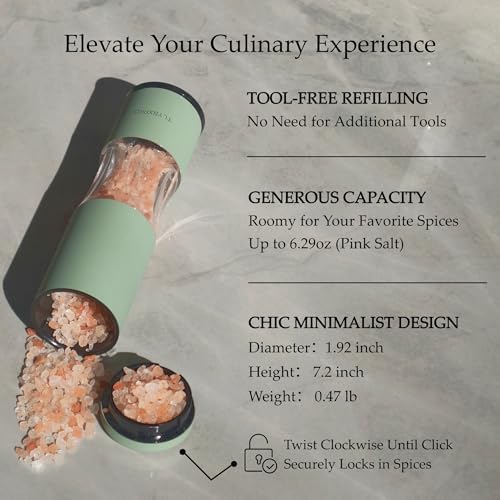 Salt and Pepper Grinder Set with Adjustable Coarseness
