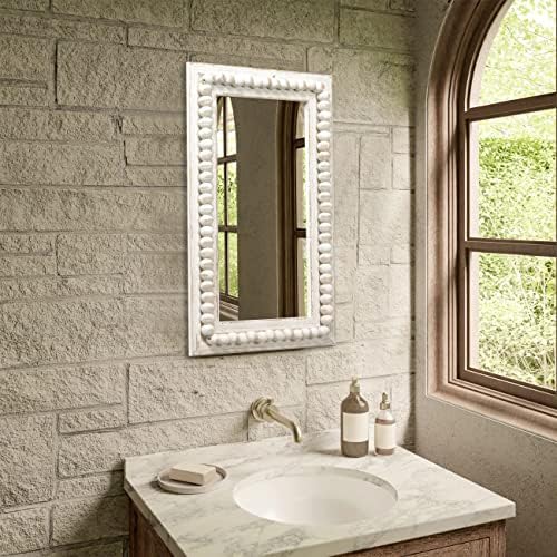 Sintosin 24 Farmhouse Mirror with Beaded Border