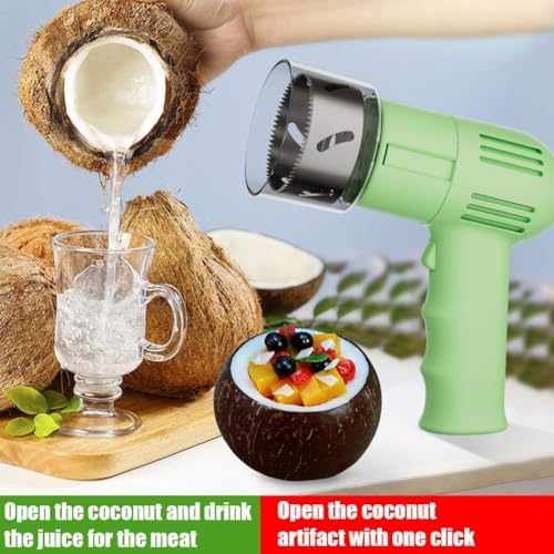 Automatic Coconut Opener with Protective Cover and Stainless Steel Blade
