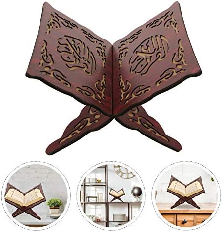 BESTOYARD Wooden Quran Stand 114 x 82 Inches Foldable Religious Book Holder