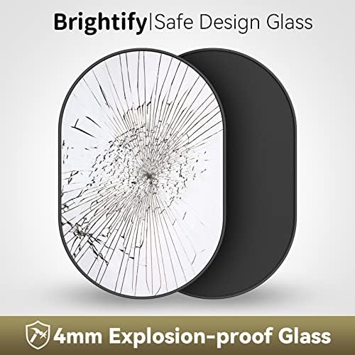 Brightify 24x40 Inch Black Oval Wall Mirror