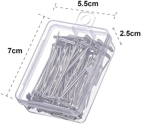 Mudder 100 Pack T-Pins 2 Inch with Plastic Box Silver 1