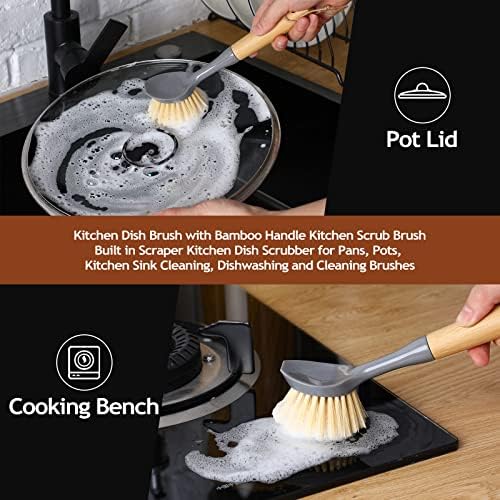 Mimorou 8-Piece Bamboo Dish Brush Set