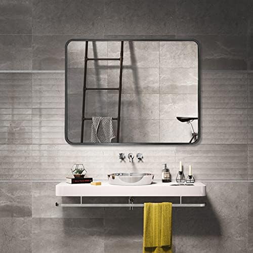 Matte Black Wall Mounted Mirror 22x28