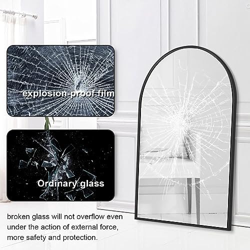 Arch Black Mirror 42x24 Wall Mount Bathroom Vanity Decor