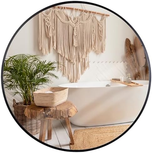 Smartxchoices 30 Inch Round Mirror with Metal Frame