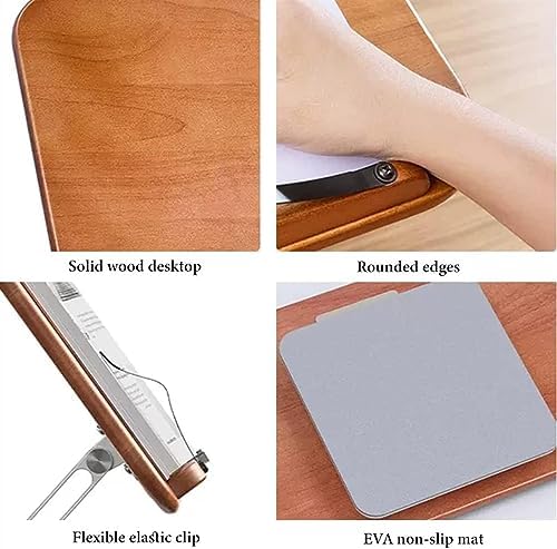 Adjustable Book Stand with 360 Rotating Base and Page Clips