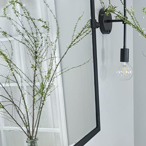 TEHOME 20x30 Pivot Tilting Wall Mirror Black Metal Frame