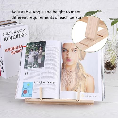 Adjustable Wooden Cookbook Reading Stand