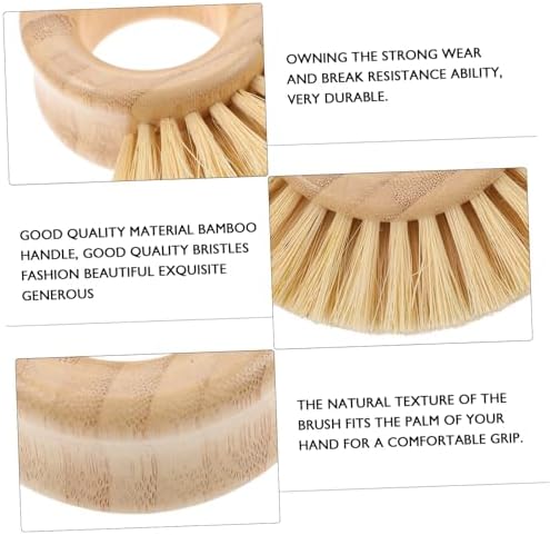 Anneome Natural Bamboo Cleaning Brush for Kitchen Use