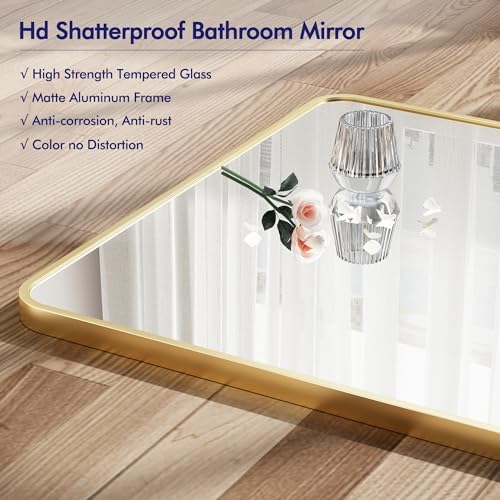 ITETU Gold Wall Mirror 22x30 Bathroom Vanity Decor