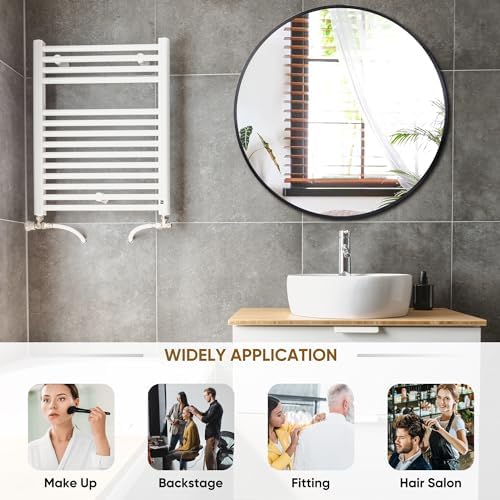 ZenStyle 36 inch Black Circle Wall Mirror with Metal Frame