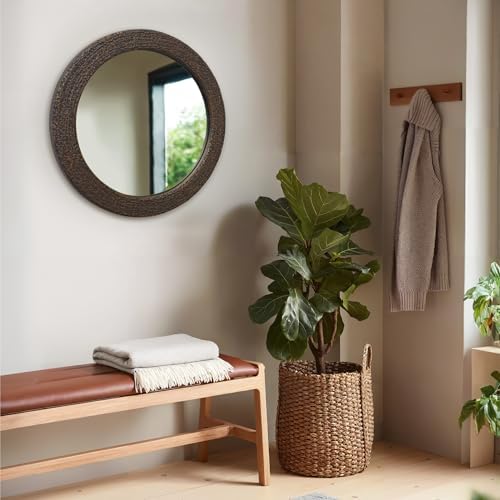 COVLON Round Wall Mirror 2375 x2375 Inch Wood Frame
