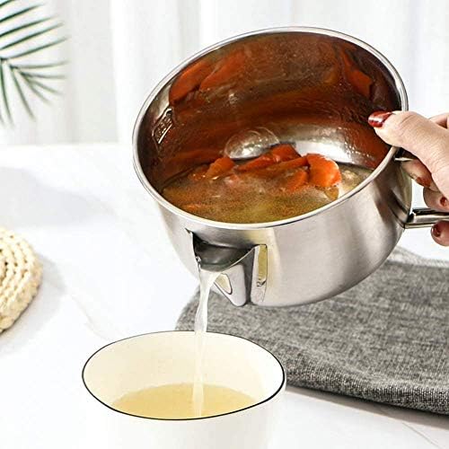 FORREC 1200ml Gravy Fat Separator Jug with Clear Glass Lid
