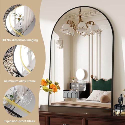 GAOMON 2030 Arch Wall Mirror with Black Frame