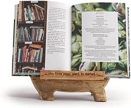 Twos Company Pig Tablet Cookbook Stand Natural 1