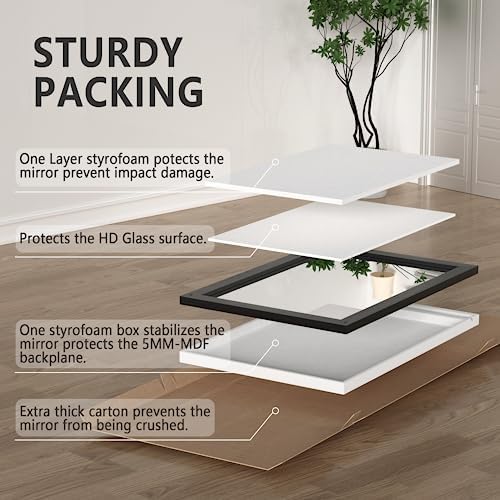 PAIHOME Black Farmhouse Mirror Wall Mount