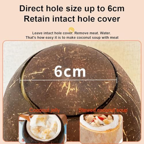 Automatic Coconut Opener with Protective Cover and Stainless Steel Blade
