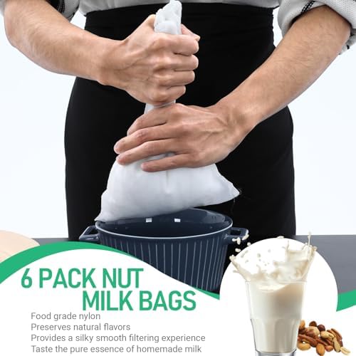Xthrotsenk 6 Pack Nut Milk Bags Reusable Food Strainer