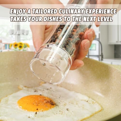 SHIKORI Acrylic Salt Pepper Grinder Set with Adjustable Coarseness