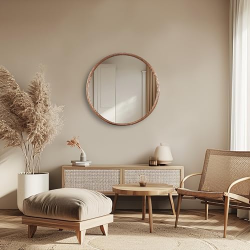 Round Bathroom Mirror RD24 with Antique Copper Frame