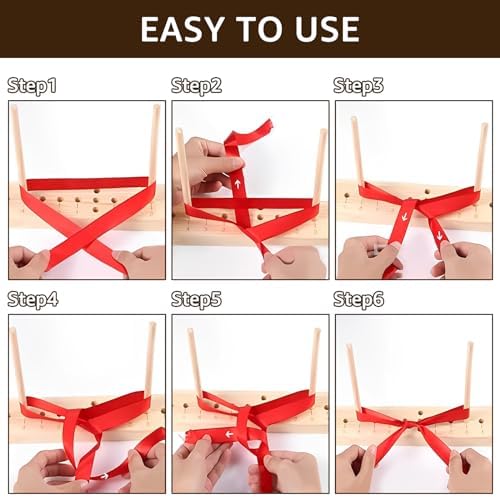 Kandishiex US Bow Maker Adjustable Wood Ribbon Bow Making Tool
