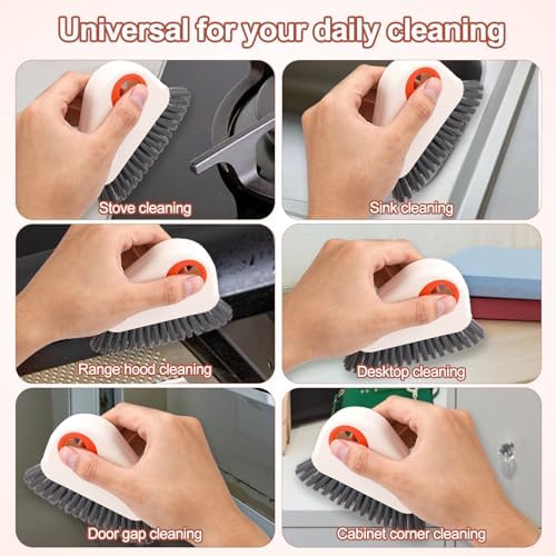 Gap Cleaning Brush Set 2pcs Window Track Brush with Dustpan