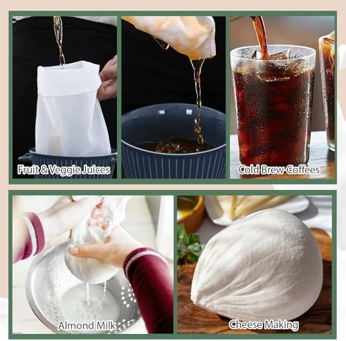 Xthrotsenk 6 Pack Nut Milk Bags Reusable Food Strainer