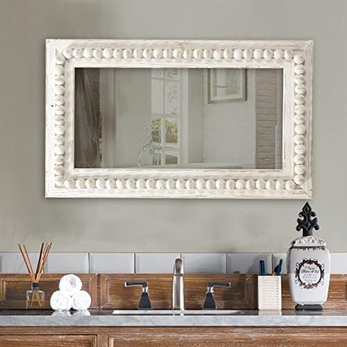 Sintosin 24 Farmhouse Mirror with Beaded Border
