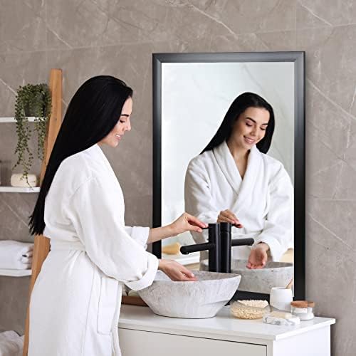 ZenStyle 24x36 Black Metal Framed Bathroom Mirror