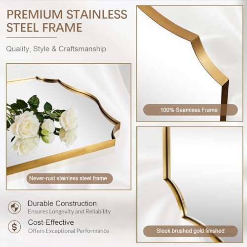 Andy Star 24x36 Wall Mirror with Stainless Steel Frame