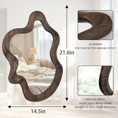 Lzuso Asymmetrical Wavy Cloud Wall Mirror 216x15 Inch