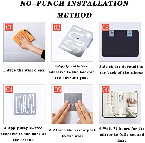 GQJNHUI Rectangular Mirror with Black Aluminum Frame