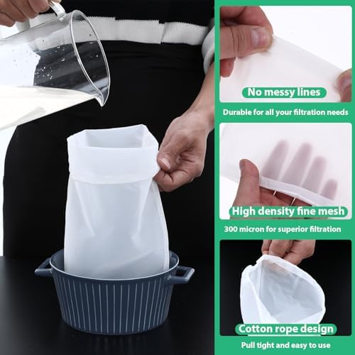 Xthrotsenk 6 Pack Nut Milk Bags Reusable Food Strainer