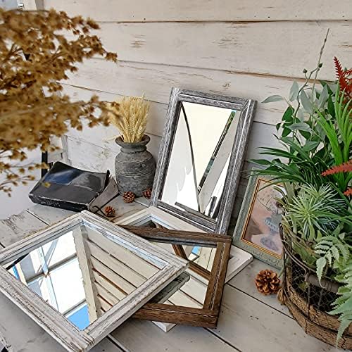 AAZZKANG Rustic Wall Mirror Rectangular Decorative Wooden Frame
