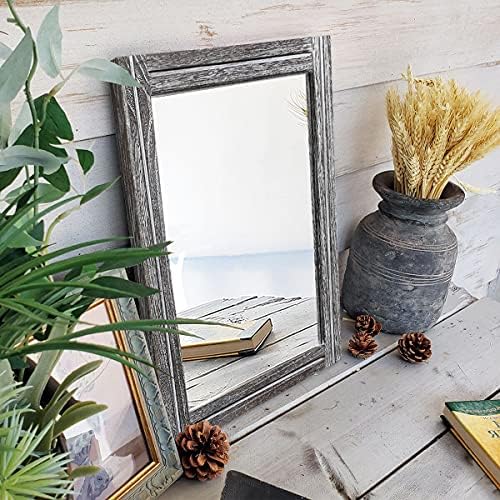 AAZZKANG Rustic Wall Mirror Rectangular Decorative Wooden Frame