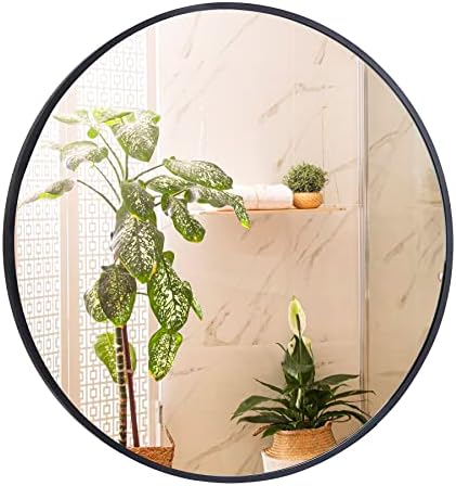 SUPER DEAL 30 Inch Round Mirror with Metal Frame