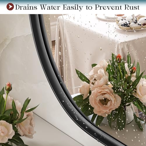 Black Oval Mirror 20x33 for Wall and Vanity
