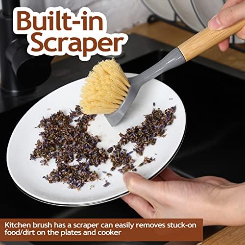 Mimorou 8-Piece Bamboo Dish Brush Set