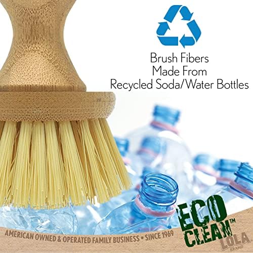 Lola Eco Clean Vegetable Brush with Bamboo Knob 6 Pack