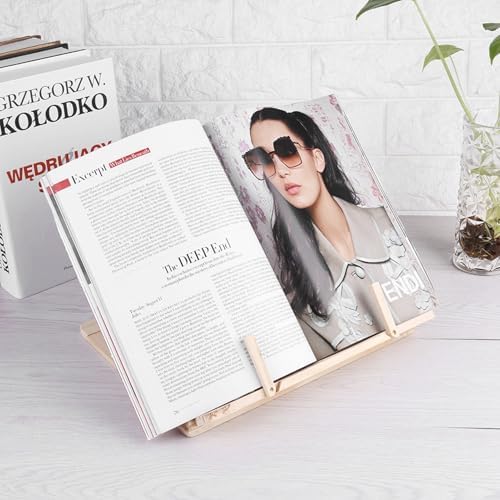Adjustable Wooden Cookbook Reading Stand